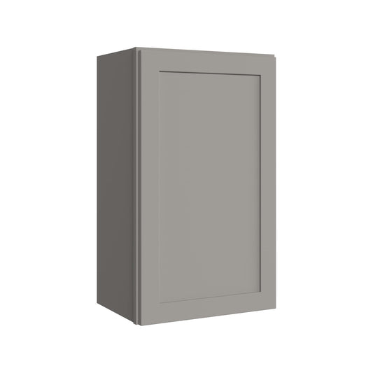 KraftMaid Momentum Deveron 18-in W x 30-in H x 12-in D Pebble Grey Wall Fully Assembled Plywood Cabinet Recessed Panel Shaker