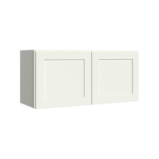 KraftMaid Momentum Deveron 33-in W x 15-in H x 12-in D Dove White Wall Fully Assembled Plywood Cabinet Recessed Panel Shaker