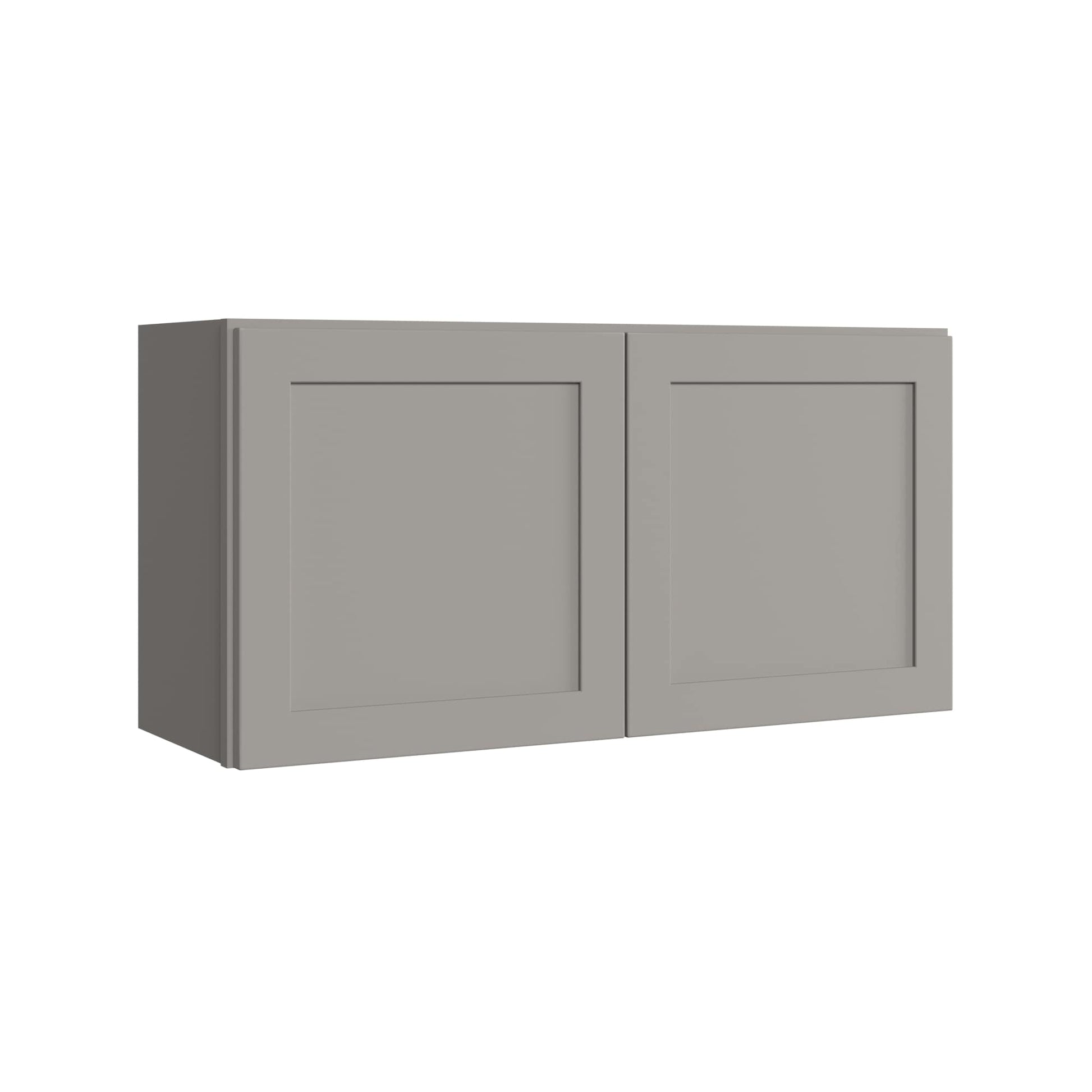 KraftMaid Momentum Deveron 36-in W x 18-in H x 12-in D Pebble Grey Wall Fully Assembled Plywood Cabinet Recessed Panel Shaker