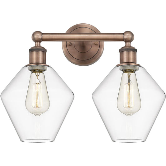 Innovations Lighting  616-2W-AC-G652-8 Cindyrella Bathroom Vanity Light Antique Copper