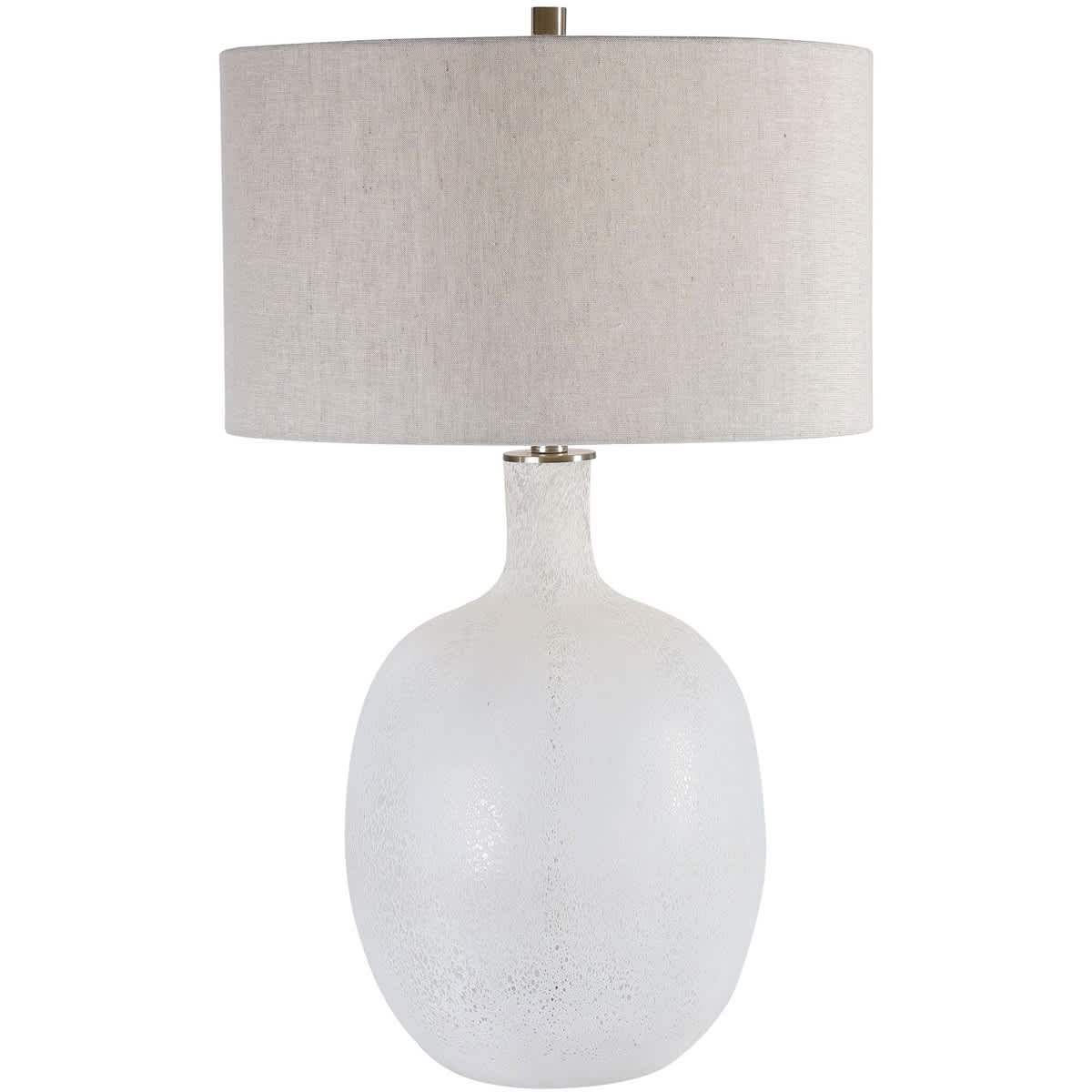 Uttermost  28469-1 Whiteout Table Lamp Mottled Aged White and Brushed Nickel
