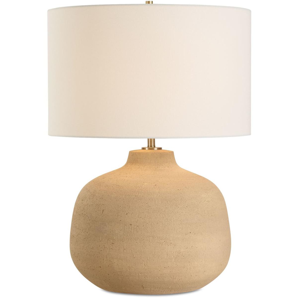 Uttermost  30600-1 Cline 2825 inch 15000 watt Terracotta and Brass Table Lamp Portable Light