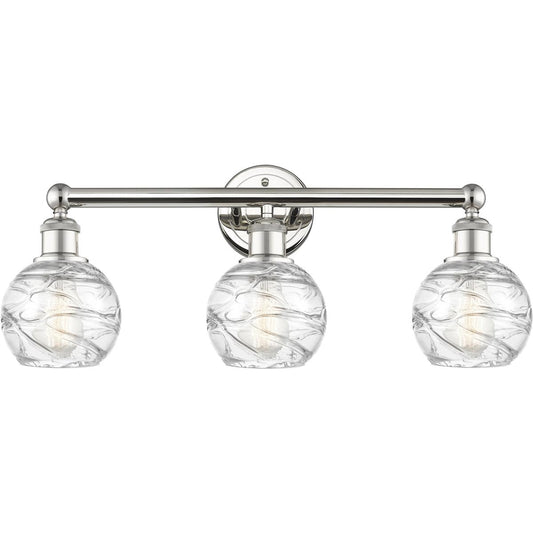 Innovations Lighting  616-3W-PN-G1213-6 Athens Deco Swirl Bathroom Vanity Light Polished Nickel