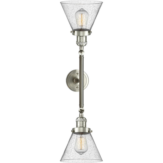 Innovations Lighting  208-SN-G44 Franklin Restoration Large Cone Bathroom Vanity Light