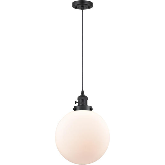 Innovations Lighting  201CSW-BK-G201-10-LED Franklin Restoration Beacon Mini Pendant Matte Black