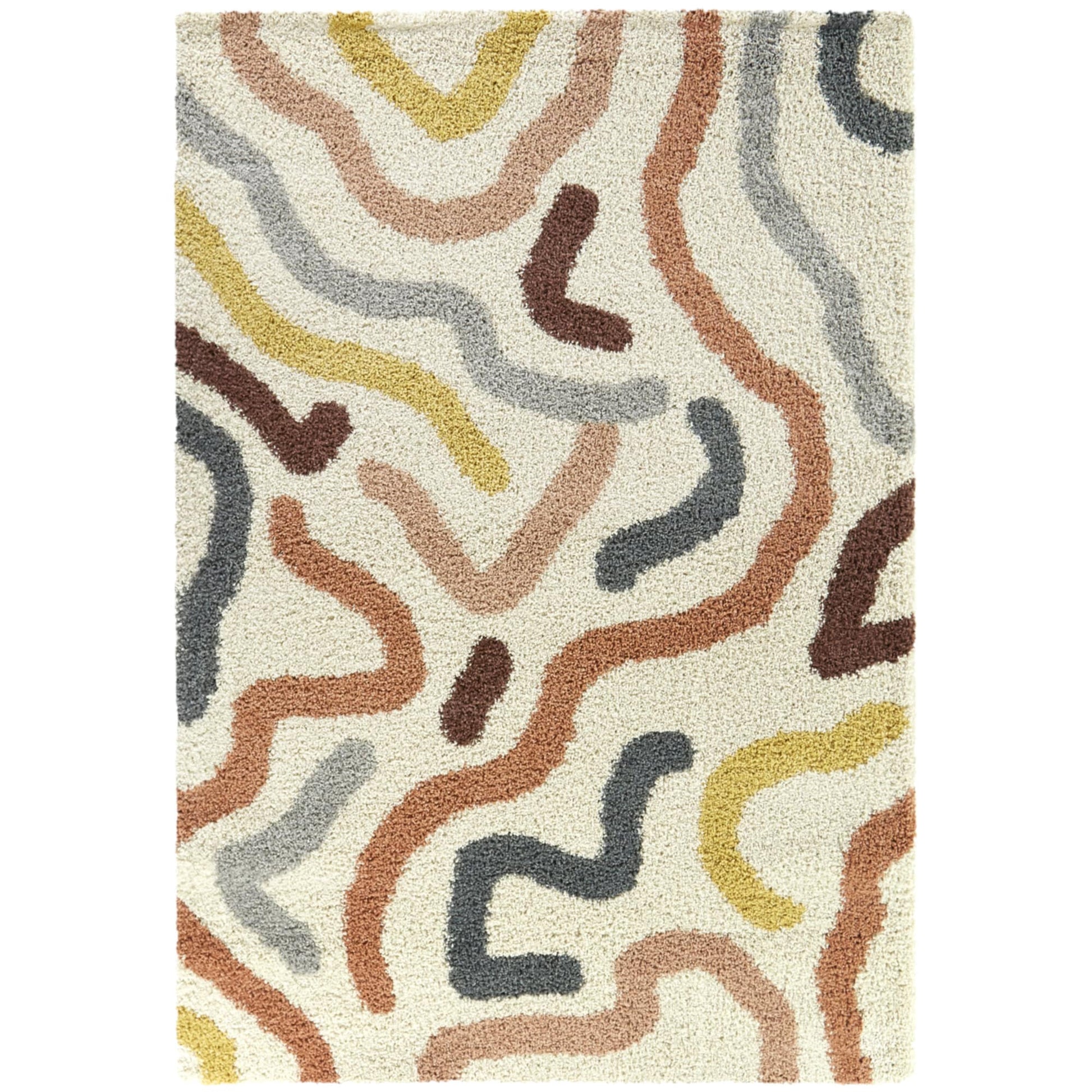Balta Duret 8 x 10 (ft) Tufted Polypropylene Cream Rectangular Indoor Abstract Mid-Century Modern Spot Clean Only Pet Friendly Area rug