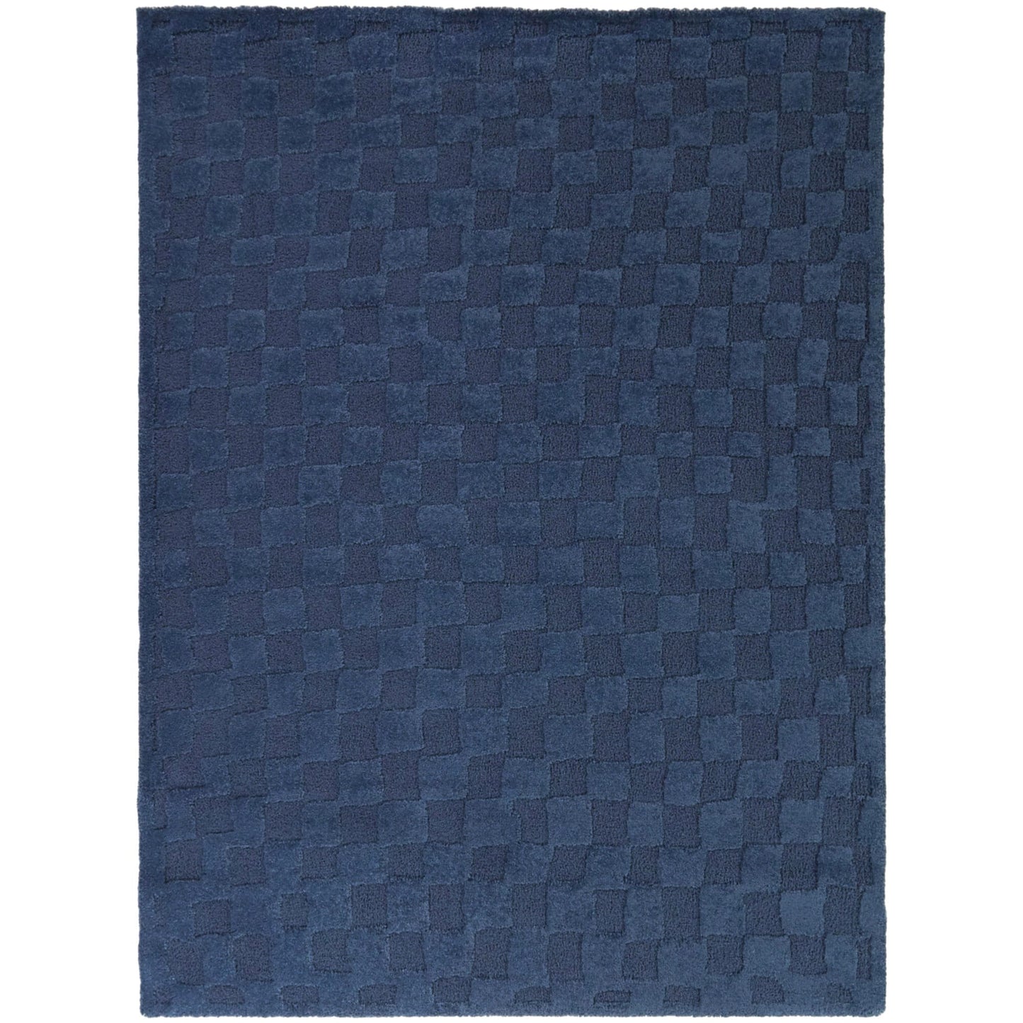 Balta Bingham 8 x 10 (ft) Tufted Polyester/Polypropylene Blue Rectangular Indoor Checkered Mid-Century Modern Spot Clean Only Pet Friendly Area rug