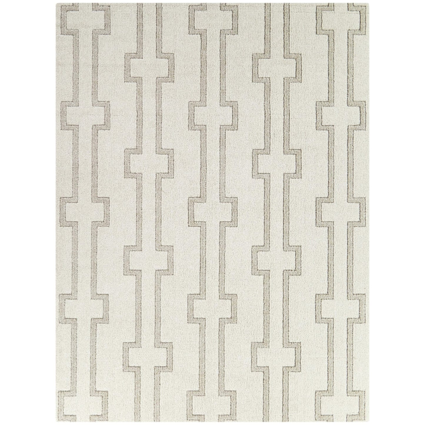 Balta Iverson 8 x 10 (ft) Tufted Polyester Cream Rectangular Indoor Stripe Mid-Century Modern Spot Clean Only Pet Friendly Area rug