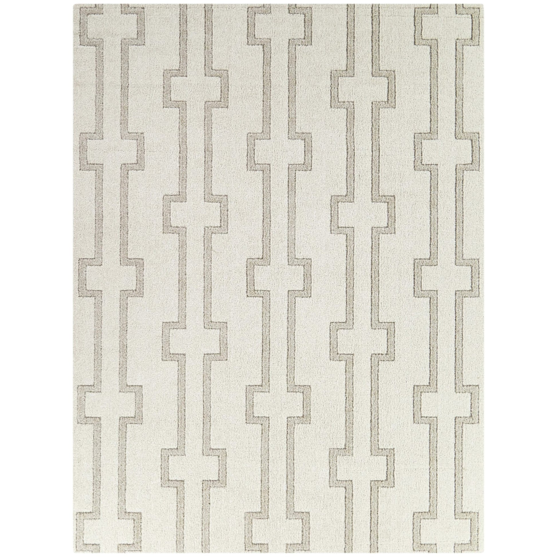 Balta Iverson 8 x 10 (ft) Tufted Polyester Cream Rectangular Indoor Stripe Mid-Century Modern Spot Clean Only Pet Friendly Area rug