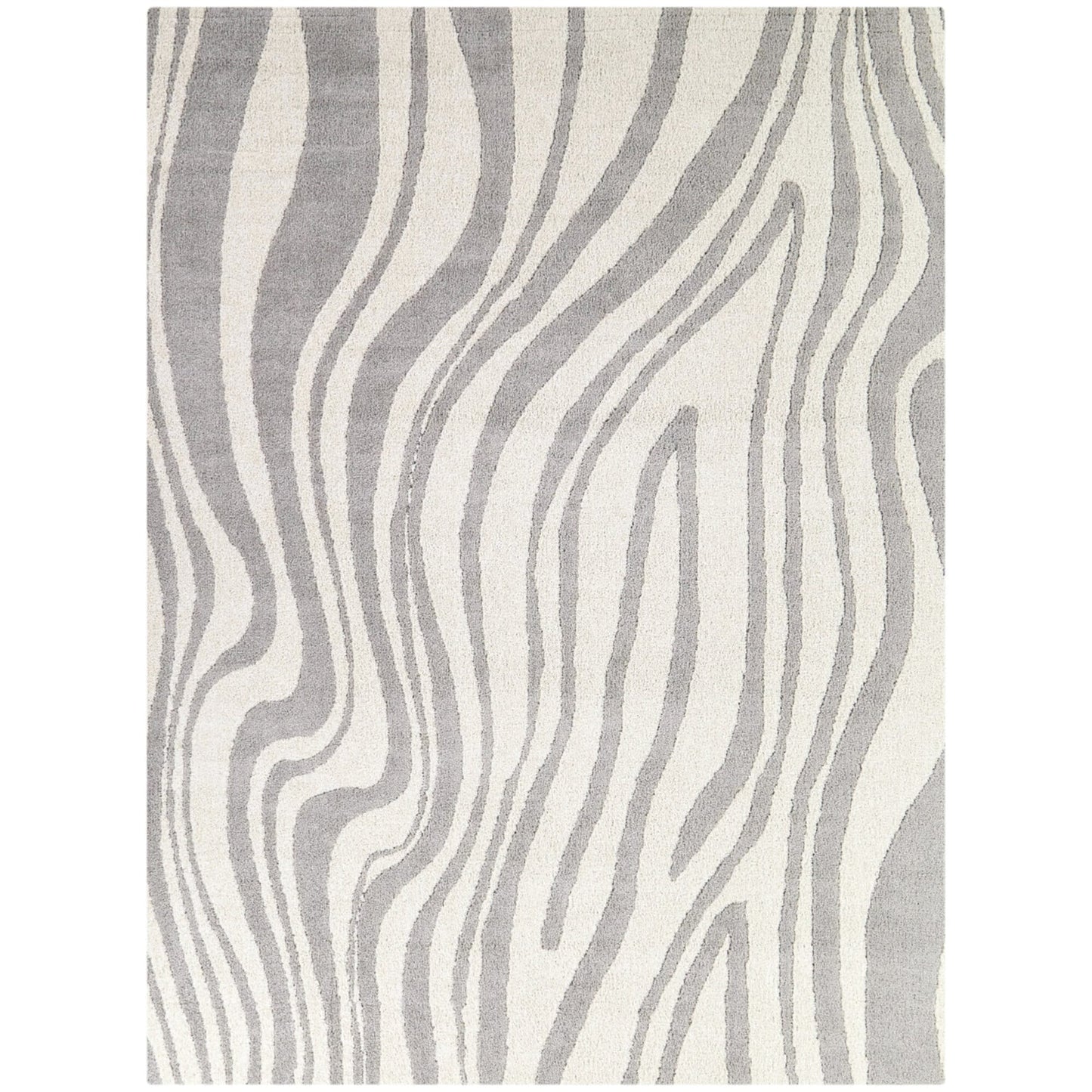 Balta Leonor 8 x 10 (ft) Tufted Polyester Grey Rectangular Indoor Stripe Mid-Century Modern Spot Clean Only Pet Friendly Area rug