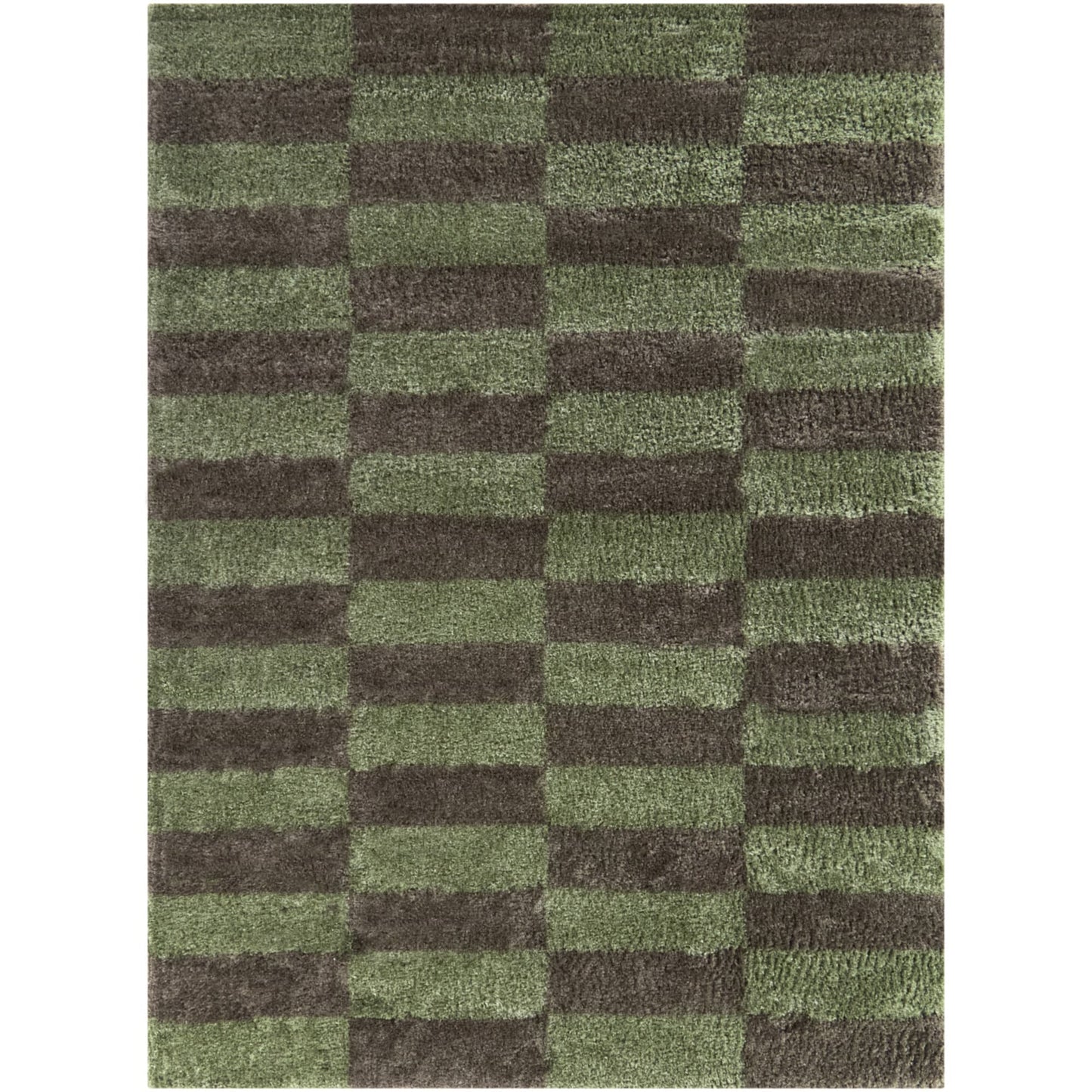 Balta Lionel 8 x 10 (ft) Tufted Polyester/Polypropylene Green Rectangular Indoor Checkered Mid-Century Modern Spot Clean Only Pet Friendly Area rug