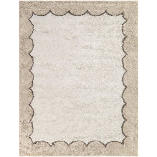 Balta Callahan 8 x 10 (ft) Tufted Polyester/Polypropylene Taupe Rectangular Indoor Border Mid-Century Modern Spot Clean Only Pet Friendly Area rug