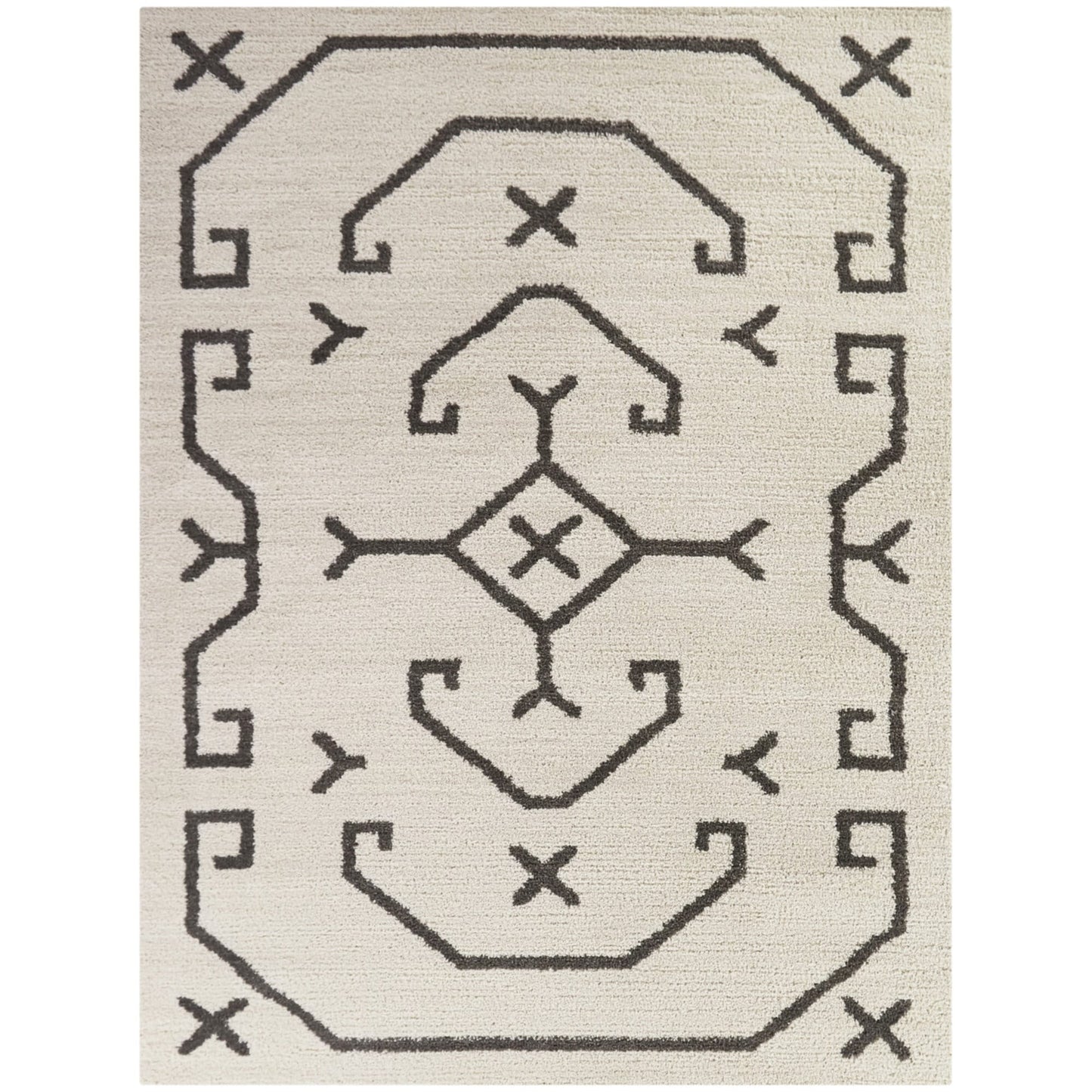 Balta Elina 8 x 10 (ft) Tufted Polypropylene Dark Grey Rectangular Indoor Tribal Global Spot Clean Only Pet Friendly Area rug