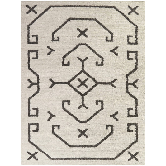 Balta Elina 8 x 10 (ft) Tufted Polypropylene Dark Grey Rectangular Indoor Tribal Global Spot Clean Only Pet Friendly Area rug