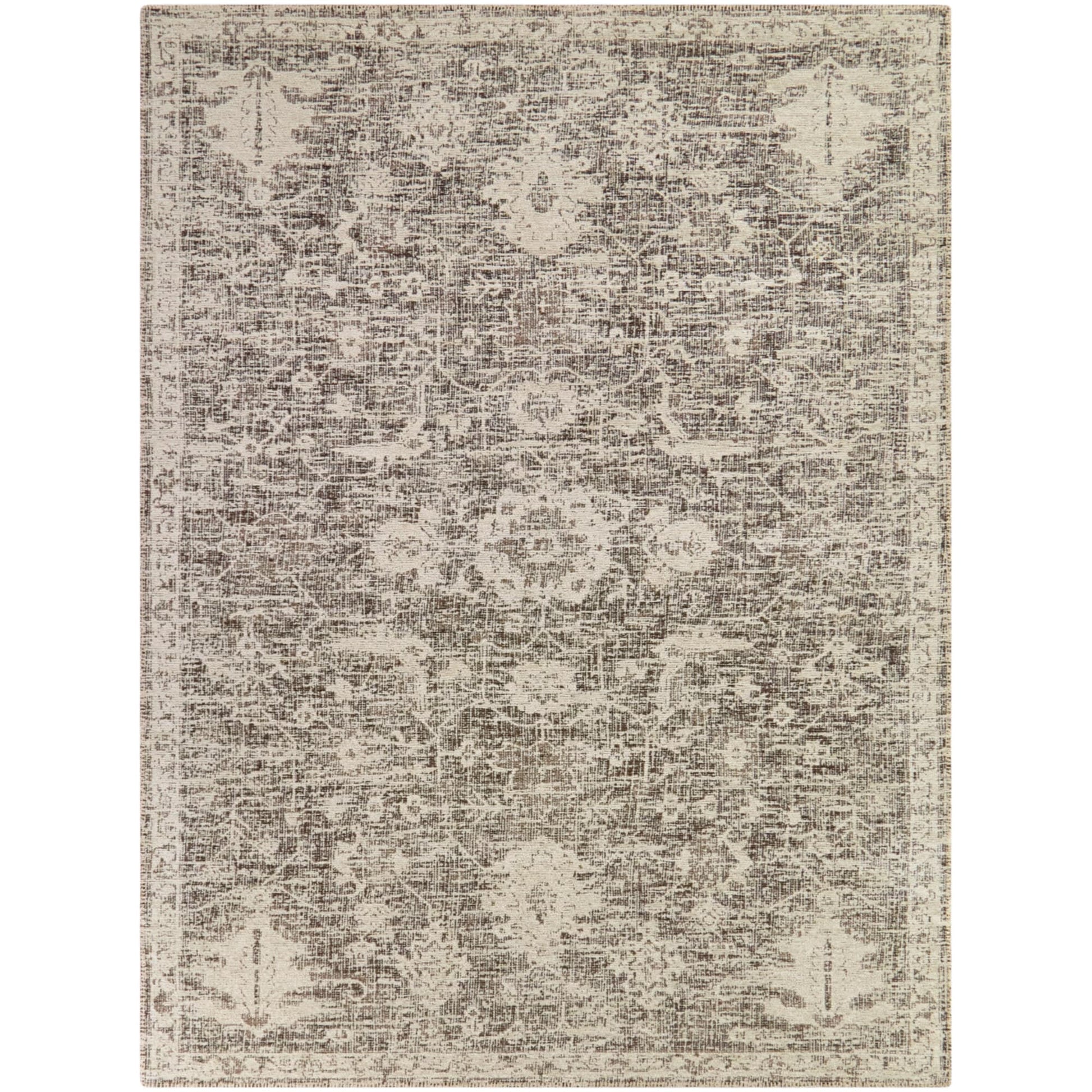 Balta Davenant 8 x 10 (ft) Tufted Polyester/Polypropylene Charcoal Rectangular Indoor Floral/Botanical Persian Spot Clean Only Pet Friendly Area rug