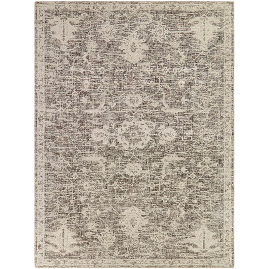 Balta Davenant 8 x 10 (ft) Tufted Polyester/Polypropylene Charcoal Rectangular Indoor Floral/Botanical Persian Spot Clean Only Pet Friendly Area rug