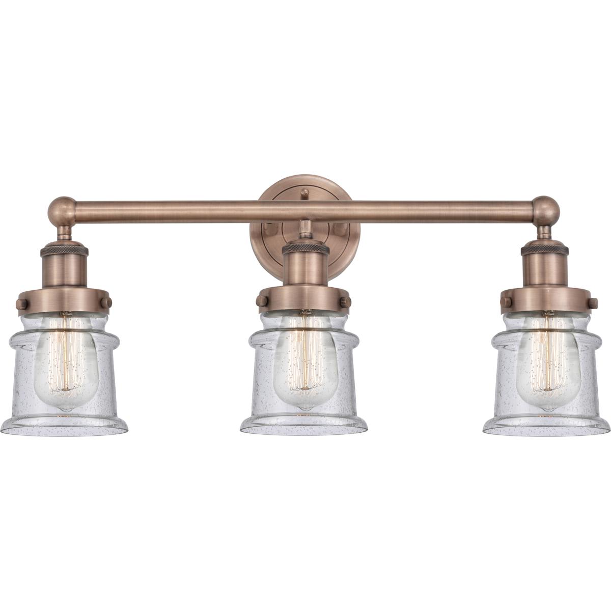 Innovations Lighting  616-3W-AC-G184S Canton Bathroom Vanity Light Antique Copper