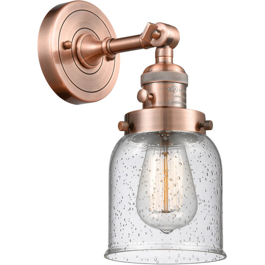 Innovations Lighting  203SW-AC-G54-LED Franklin Restoration Small Bell Wall Sconce Antique Copper