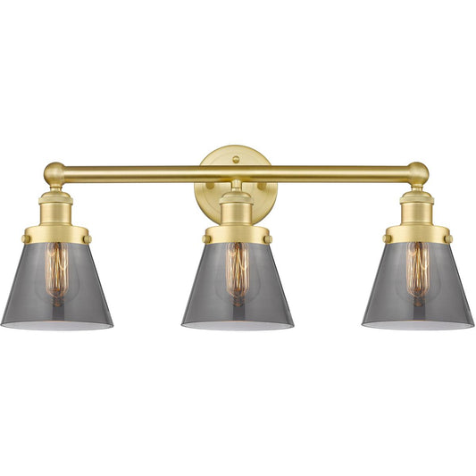 Innovations Lighting  616-3W-SG-G63 Cone Bathroom Vanity Light Satin Gold