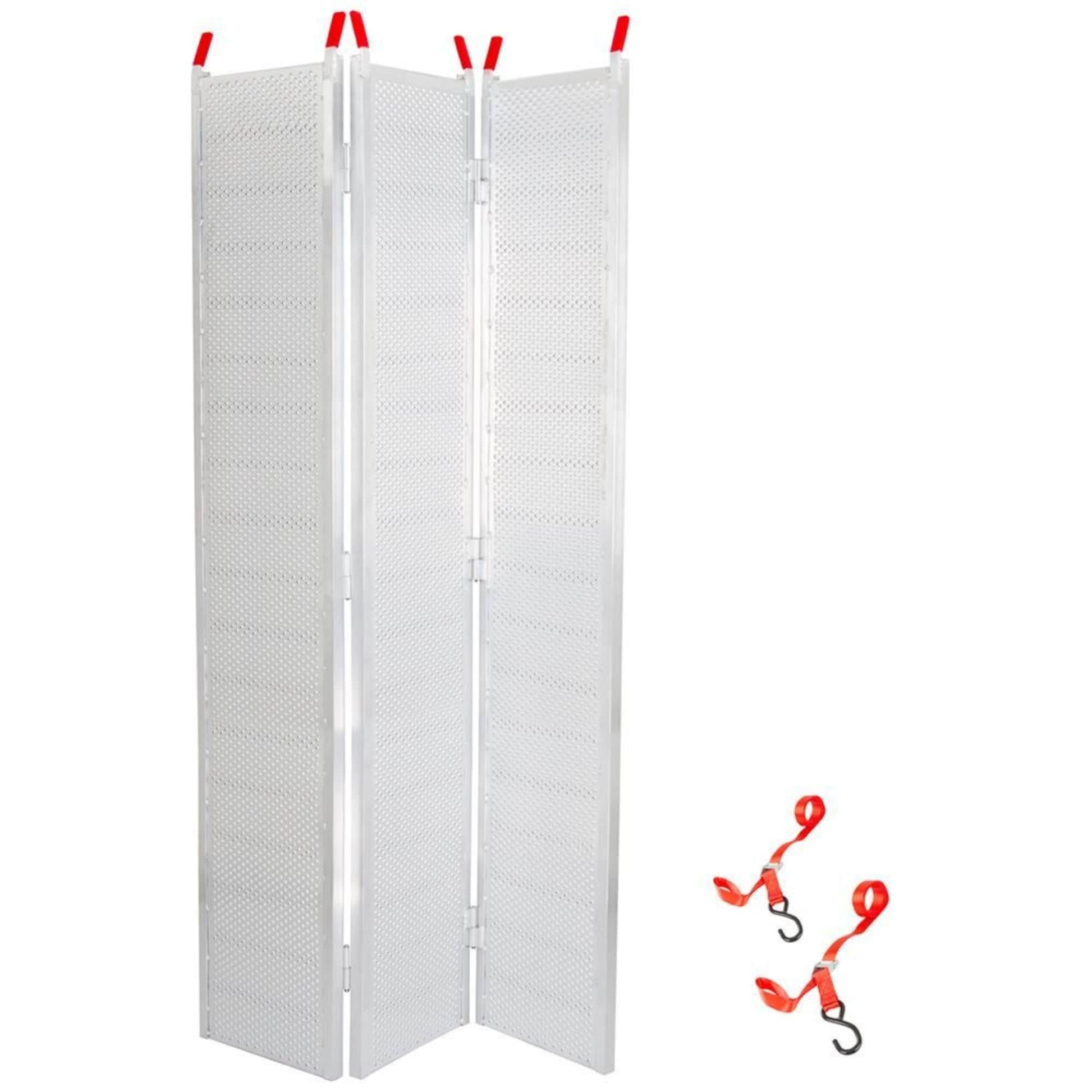 Black Widow  7â€™ 10â€ Punch Plate Aluminum Wide ATV Ramp  1500 Lbs Capacity  Silver