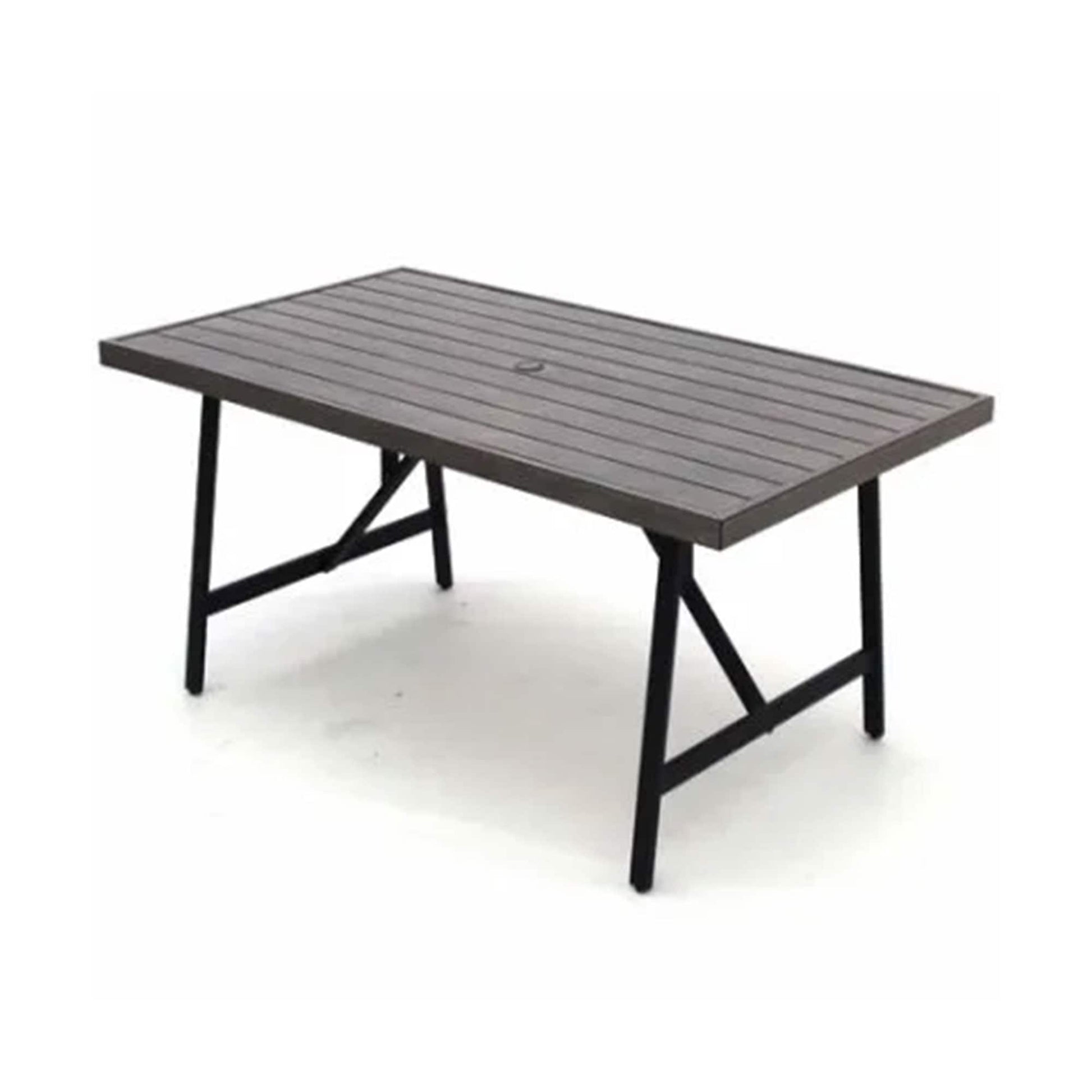 Four Seasons Courtyard  Norwalk Slat Top Aluminum All Weather Patio Dining Table