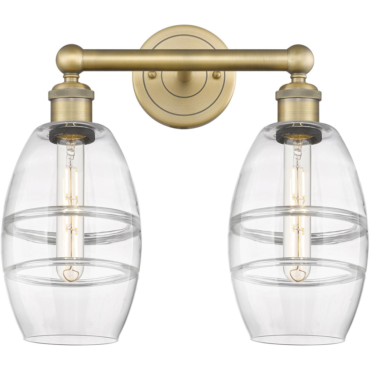 Innovations Lighting  616-2W-BB-G557-6CL Edison Vaz Bathroom Vanity Light Brushed Brass