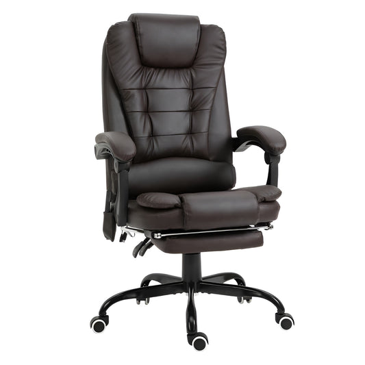 Slickblue Single High Back Executive Chair - Ergonomic Adjustable Height with Swivel Features - PU Leather Office Chair with Massage and Recline for Home Office