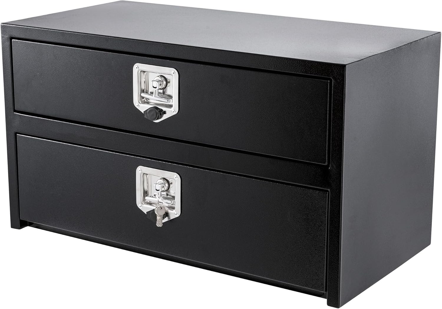 Der Rose 36-18-20 inch Two-Tier Truck Tool Box Heavy Duty Steel 1 Drawer T-Handle LockStorage Tool Box Tool Chest Organizer Waterproof For Pickup Truck Bed RV Trailer