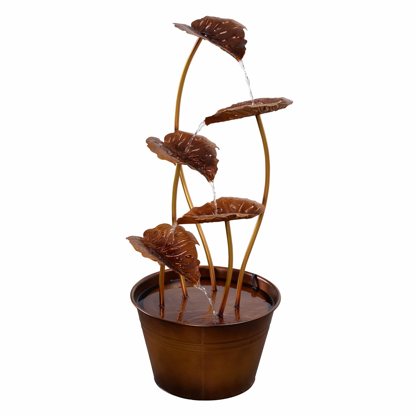 Hi-Line Gift 37.8-in H Cast iron Electric Powered Tiered Outdoor Fountain Pump Included