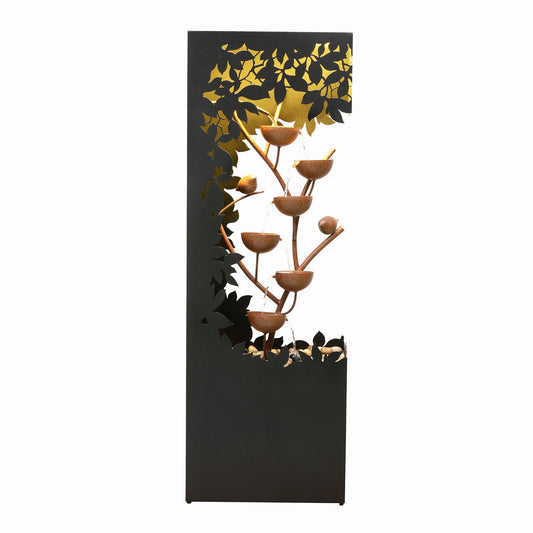 Hi-Line Gift 46.06-in H Cast iron Electric Powered Tiered Outdoor Fountain Pump Included