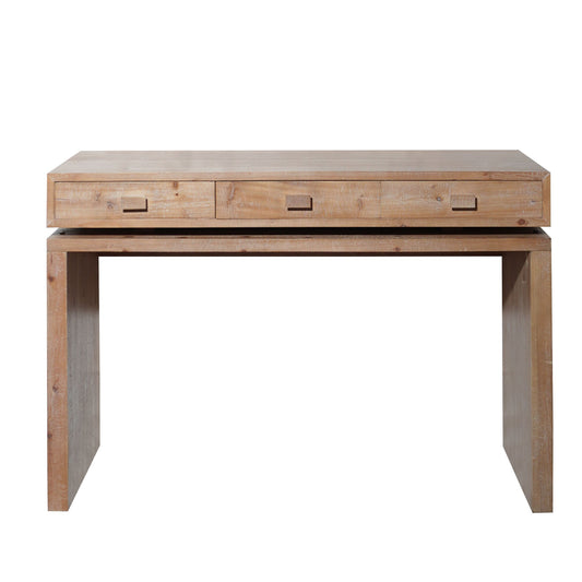 SINOFURN Rustic Rectangular Wood veneer Natural 47-in W x 32-in H Console table with Drawers