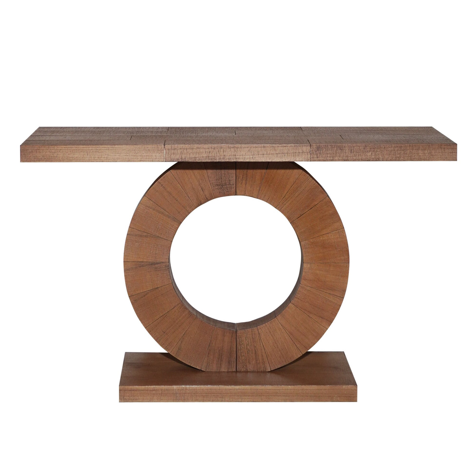 SINOFURN Modern Rectangular Wood veneer Brown 53.2-in W x 31.5-in H Console table