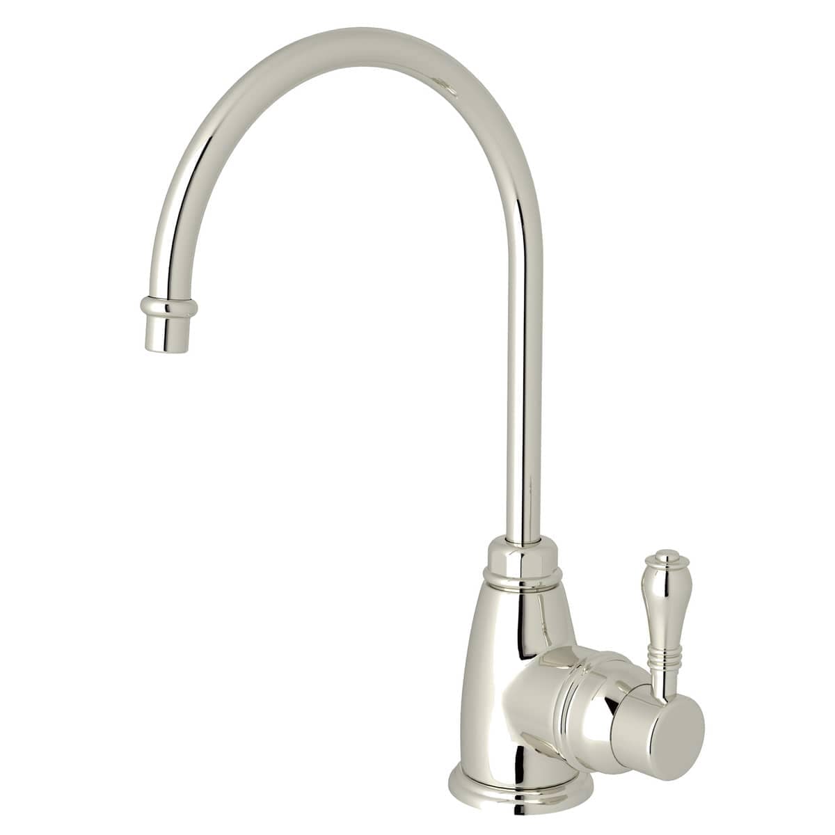Rohl San Julio Traditional C-Spout Hot Water Faucet - Polished Nickel With Metal Lever Handle