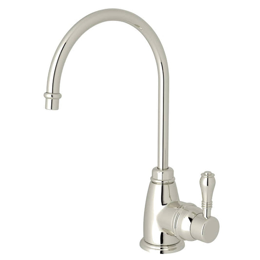 Rohl San Julio Traditional C-Spout Hot Water Faucet - Polished Nickel With Metal Lever Handle