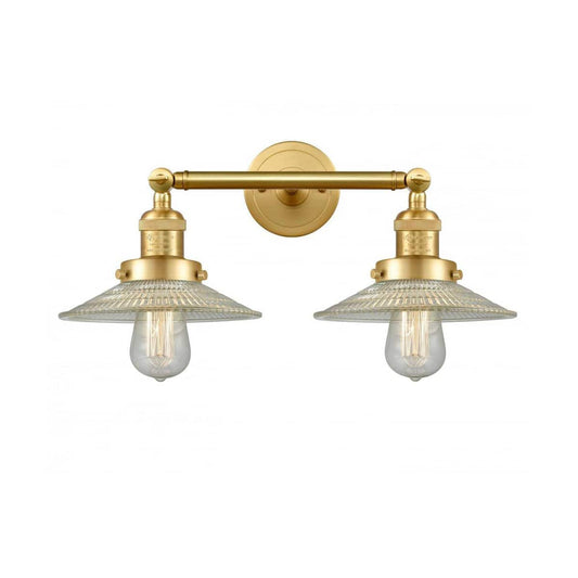 Innovations Lighting  208-SG-G2-LED Franklin Restoration Halophane Bathroom Vanity Light Satin Gold