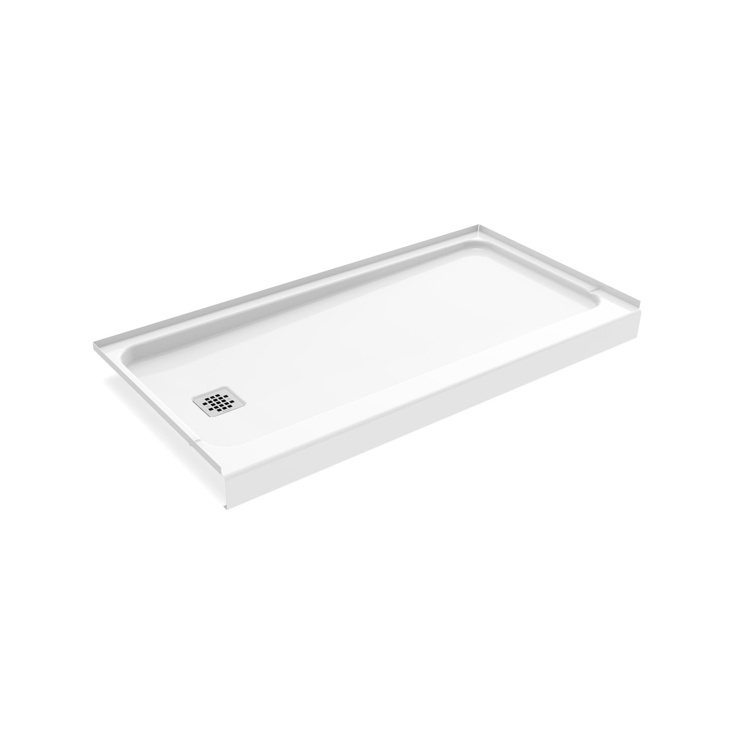 MAAX Pro 32-in W x 60-in L Left White Single Threshold Rectangle Shower Pan Base with 4-in H Threshold