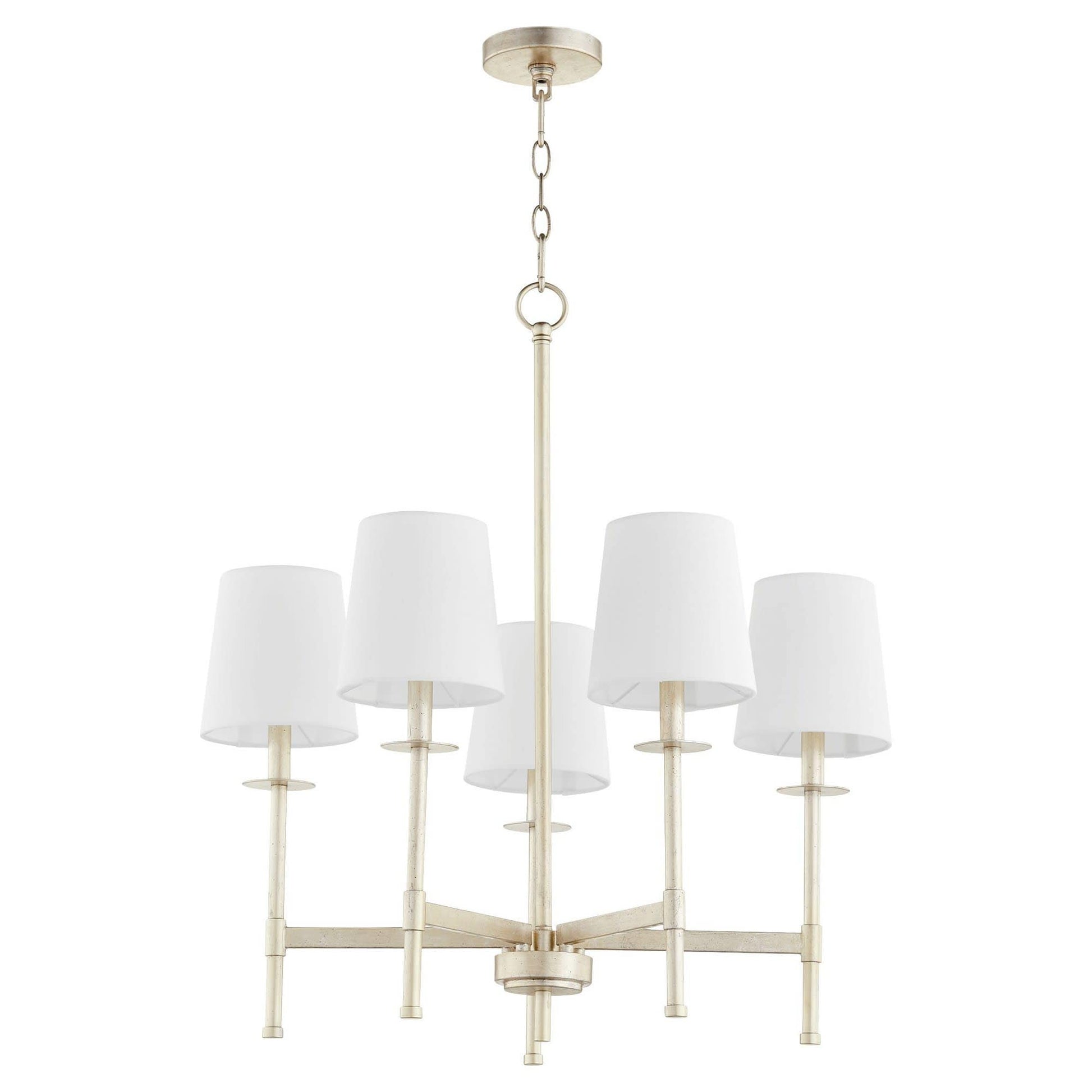 Quorum International Belshaw 5-Light Traditional Aged Silver Leaf Chandelier
