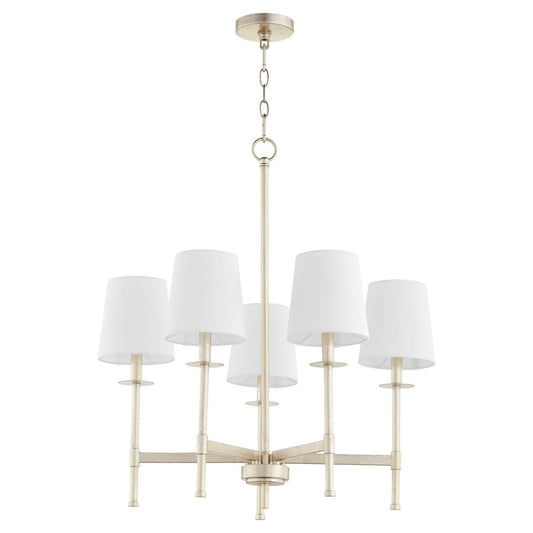 Quorum International Belshaw 5-Light Traditional Aged Silver Leaf Chandelier