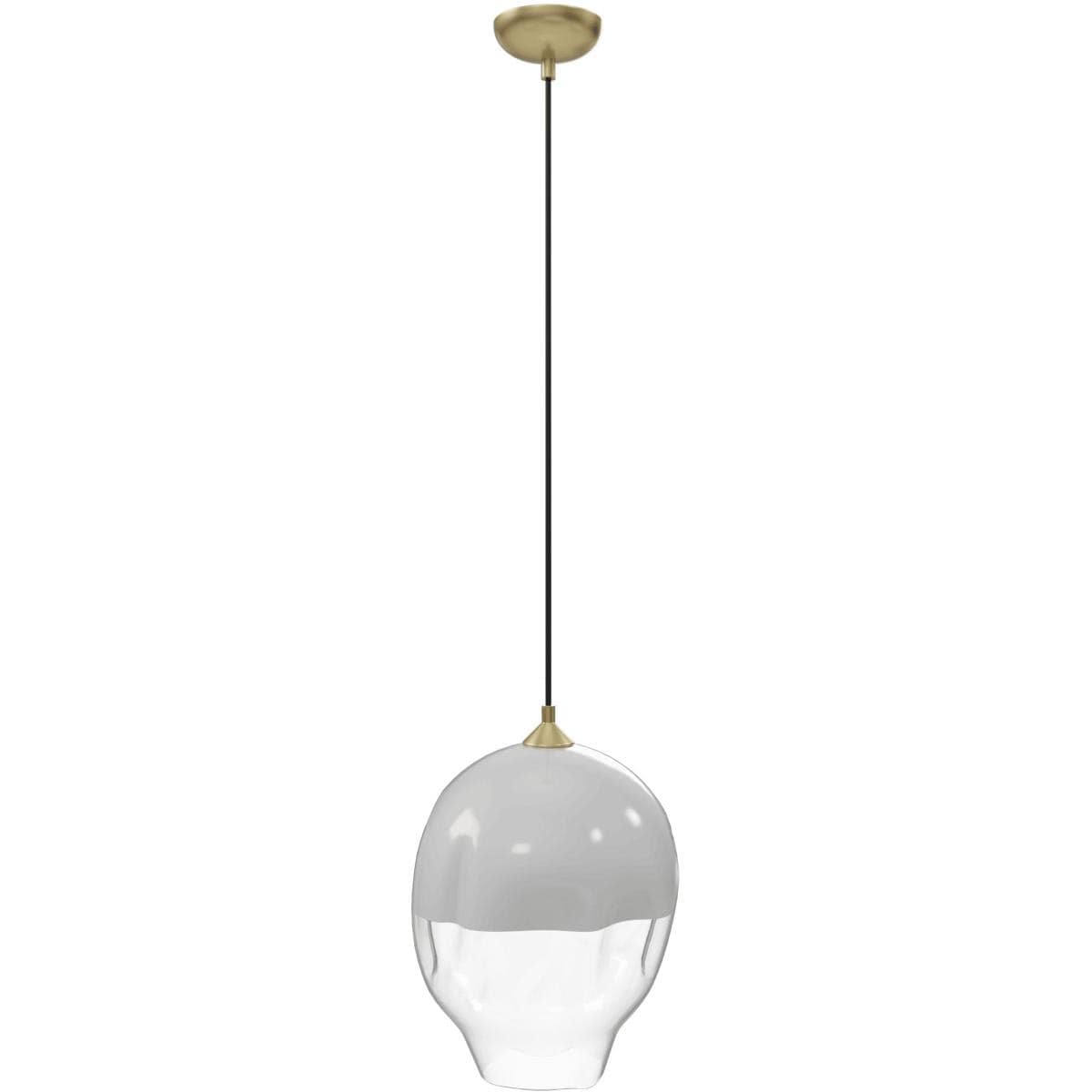 Avenue Lighting  HF8141-BB-WH Sonoma Ave 1 Light 10 inch Brushed Brass Pendant Ceiling Light