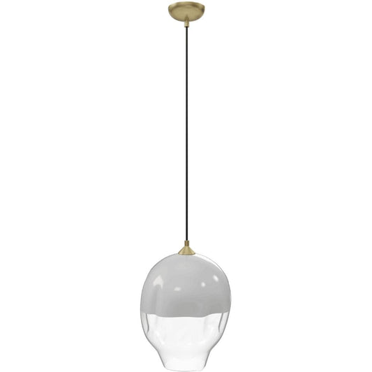 Avenue Lighting  HF8141-BB-WH Sonoma Ave 1 Light 10 inch Brushed Brass Pendant Ceiling Light