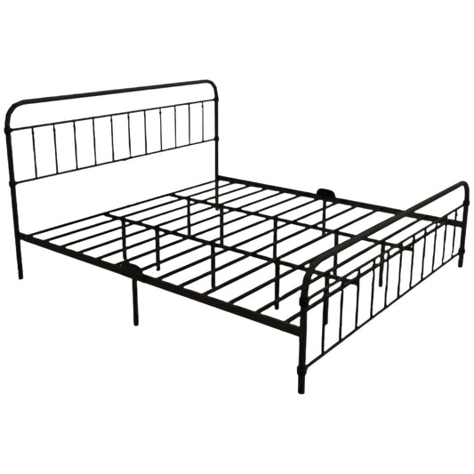 Slickblue Black Twin/ Queen/ King- Metal Platform Bed with Rounded Headboard and Footboard Stainless Steel Frame for Bedroom - Mattress Sheets and Pillow Not Included