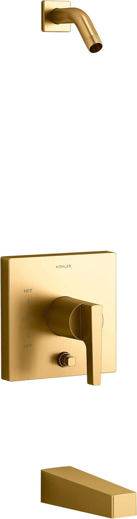 KOHLER Honesty Vibrant Brushed Moderne Brass 1-handle Bathtub and shower Faucet (Sold Separately)