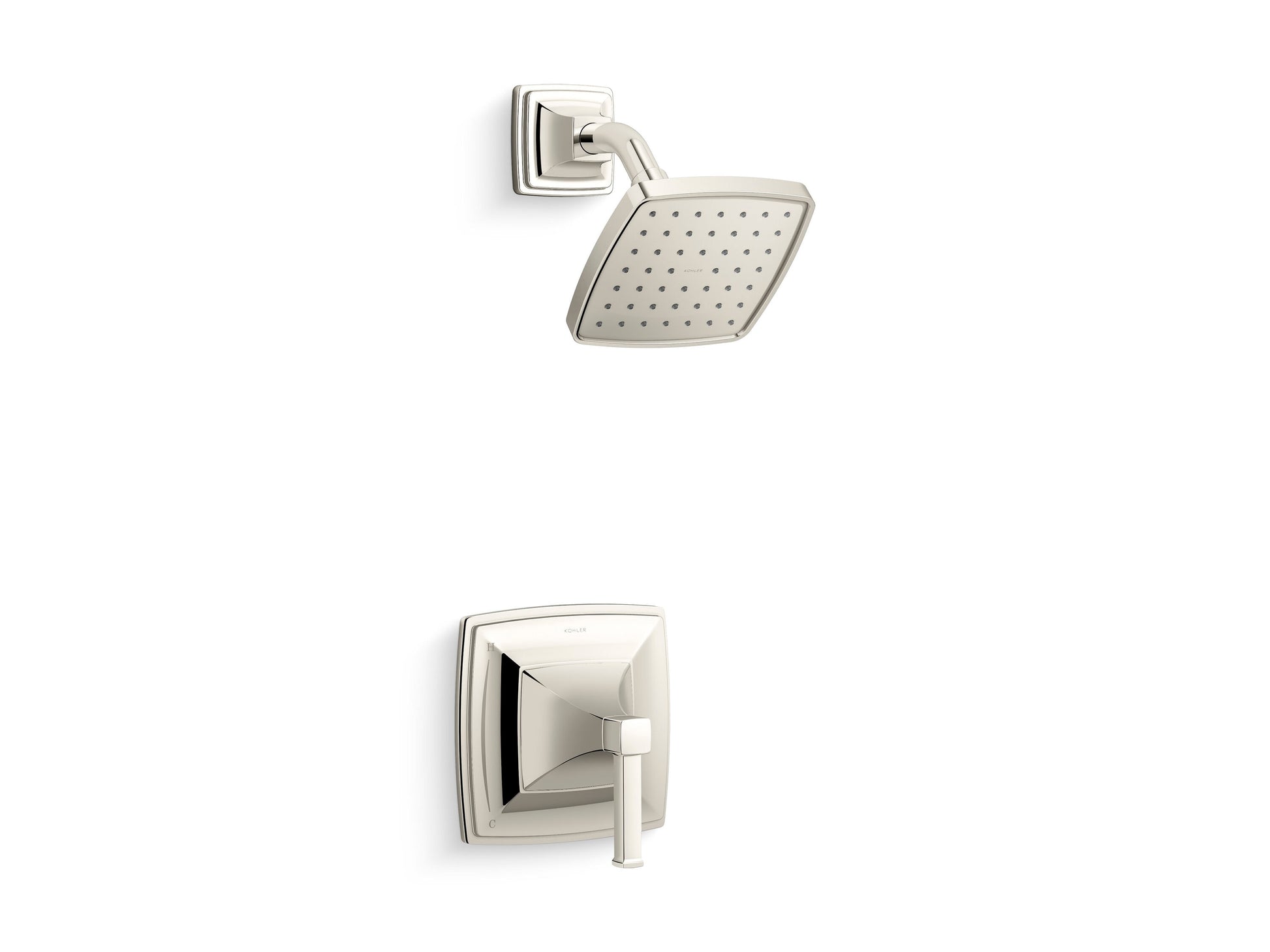 KOHLER Riff Vibrant Polished Nickel 1-handle 6.5-in Square Shower Faucet (Single Function)