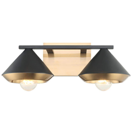 Matteo  Lighting S06802MBAG Velax Wall Sconce Wall Light in Matte Black and Aged Gold Brass
