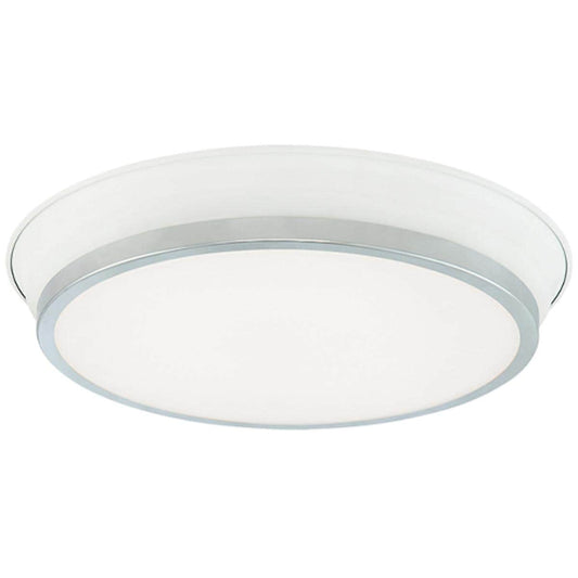 Matteo  Lighting M11202WHCH Jaxx LED 15 inch White and Chrome Flush Mount Ceiling Light