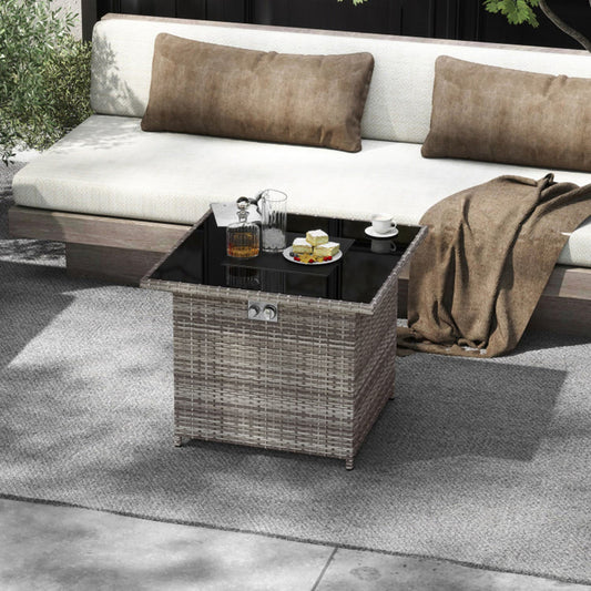 Mondawe 32.5-in W 50000 Maximum BTUs Stainless steel Square Portable Liquid propane Fire pit table