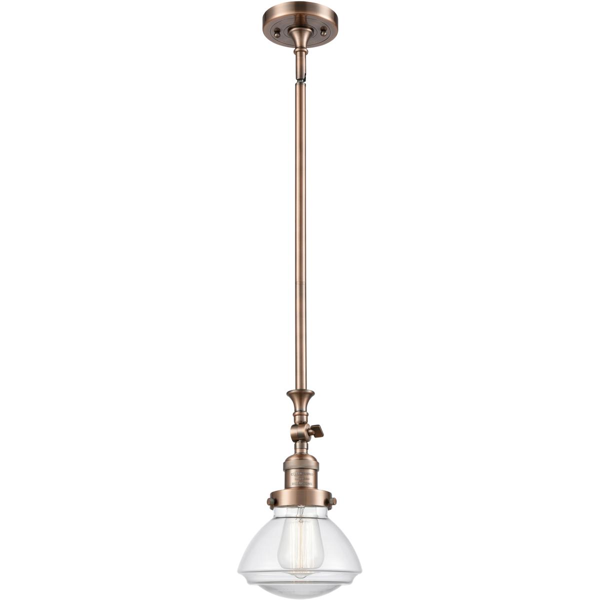 Innovations Lighting  206-AC-G322 Franklin Restoration Olean Mini Pendant Antique Copper