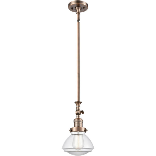 Innovations Lighting  206-AC-G322 Franklin Restoration Olean Mini Pendant Antique Copper