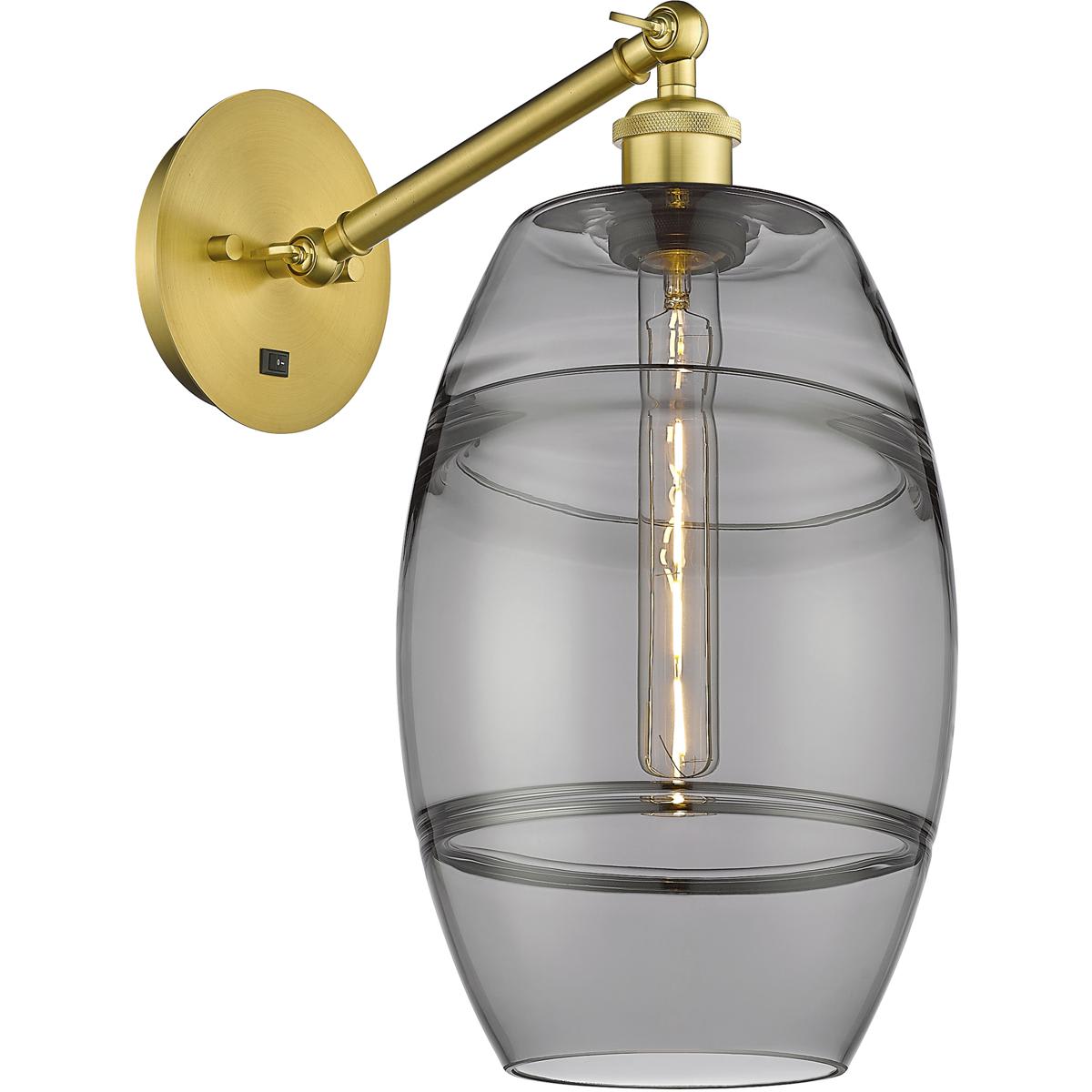 Innovations Lighting  317-1W-SG-G557-8SM Ballston Vaz 1 Light 8 inch Satin Gold Sconce Wall Light