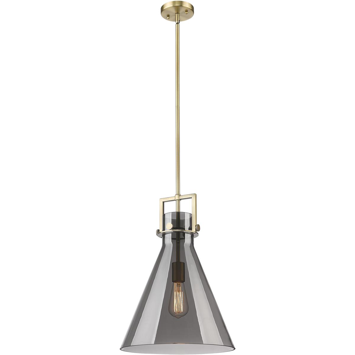 Innovations Lighting  411-1SL-BB-G411-14SM Downtown Urban Newton Cone Pendant Brushed Brass